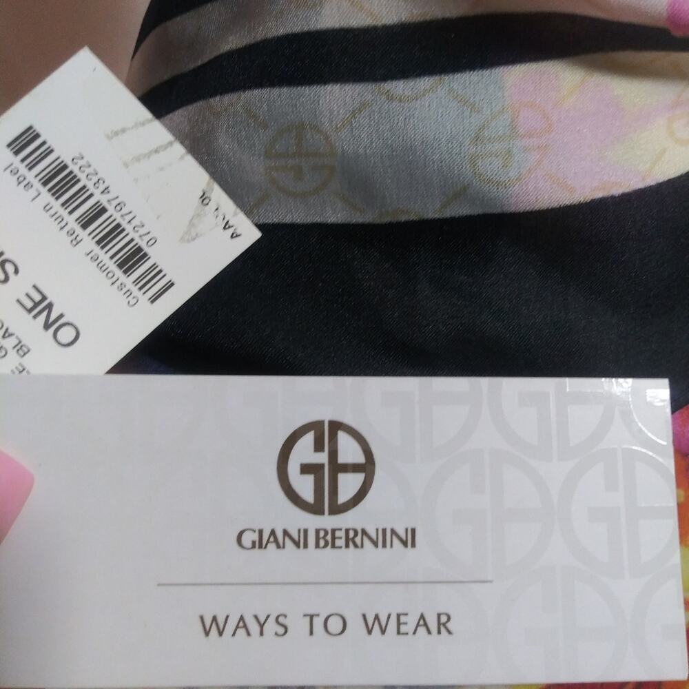 Giani Bernini GB Floral Logo Scarf Chic Slinky - Picture 9 of 11